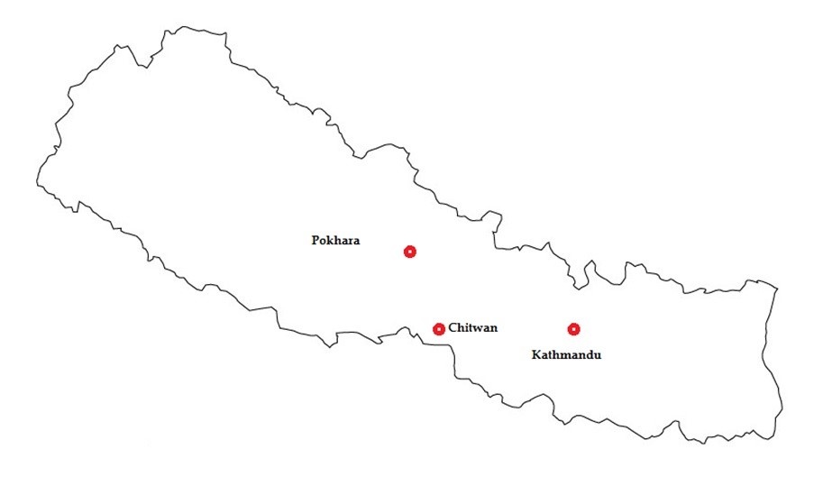 Kathmandu Pokhara Chitwan map